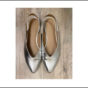 A New Day Silver Slingback Flats